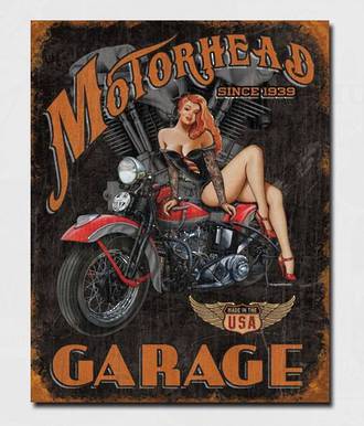 Tin Sign Motorhead Garage